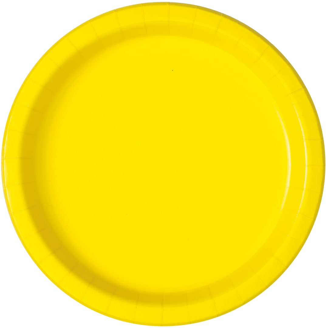 Neon Yellow Solid Round 10" Dinner Plates, 50ct