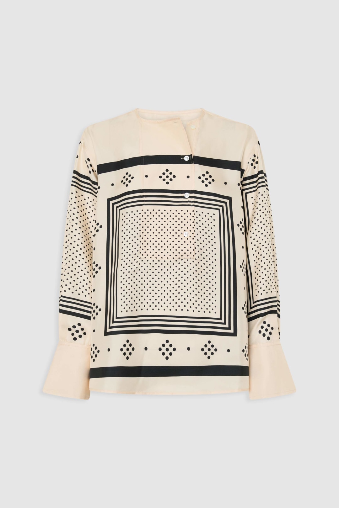 Spot Scarf Print Blouse