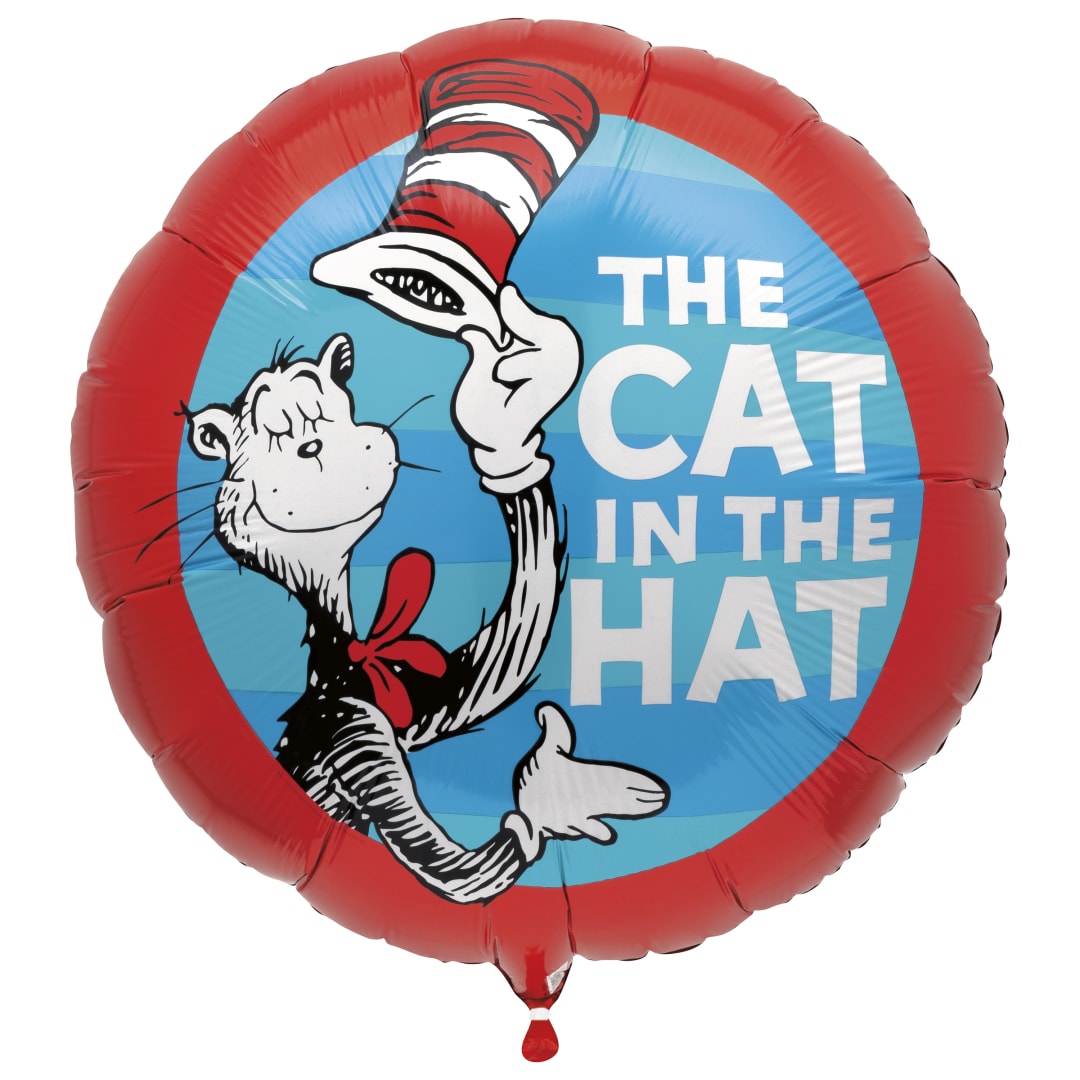 Cat in the Hat Round 34" Foil Balloon - Packaged