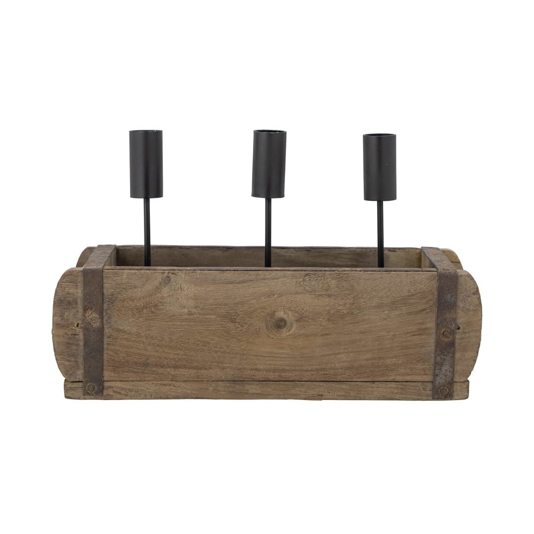 82055142 - Ziggie Candle Holder, Brown, Mango STOCK: 6