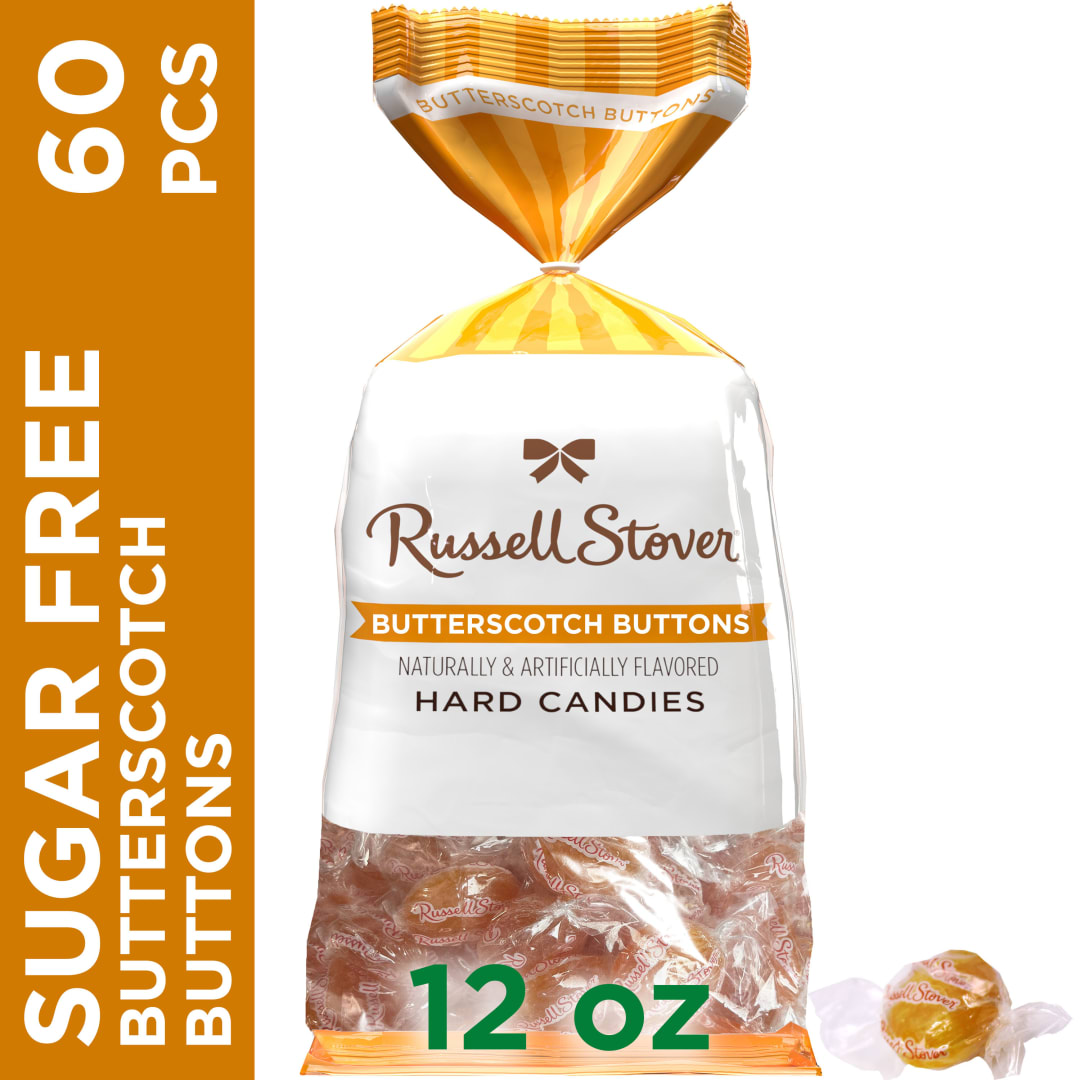 RUSSELL STOVER Sugar Free Butterscotch Hard Candy, 12 oz. bag