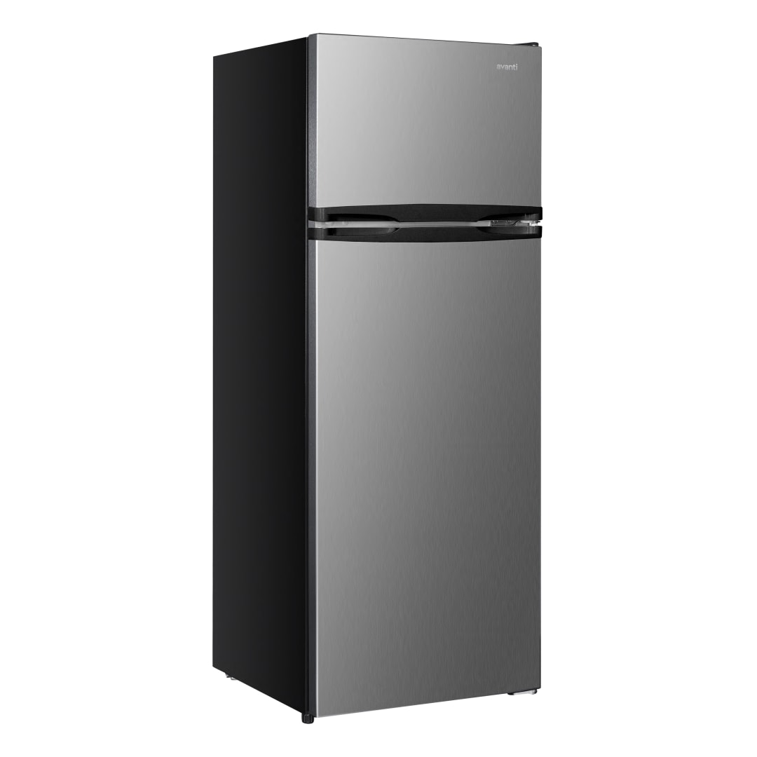Avanti 7.5 cu. ft. Apartment Size Refrigerator, Top Freezer, Reversible Doors, Adjustable Glass Shelves, ENERGY STAR®, in Stainless Steel (RA7501BS)