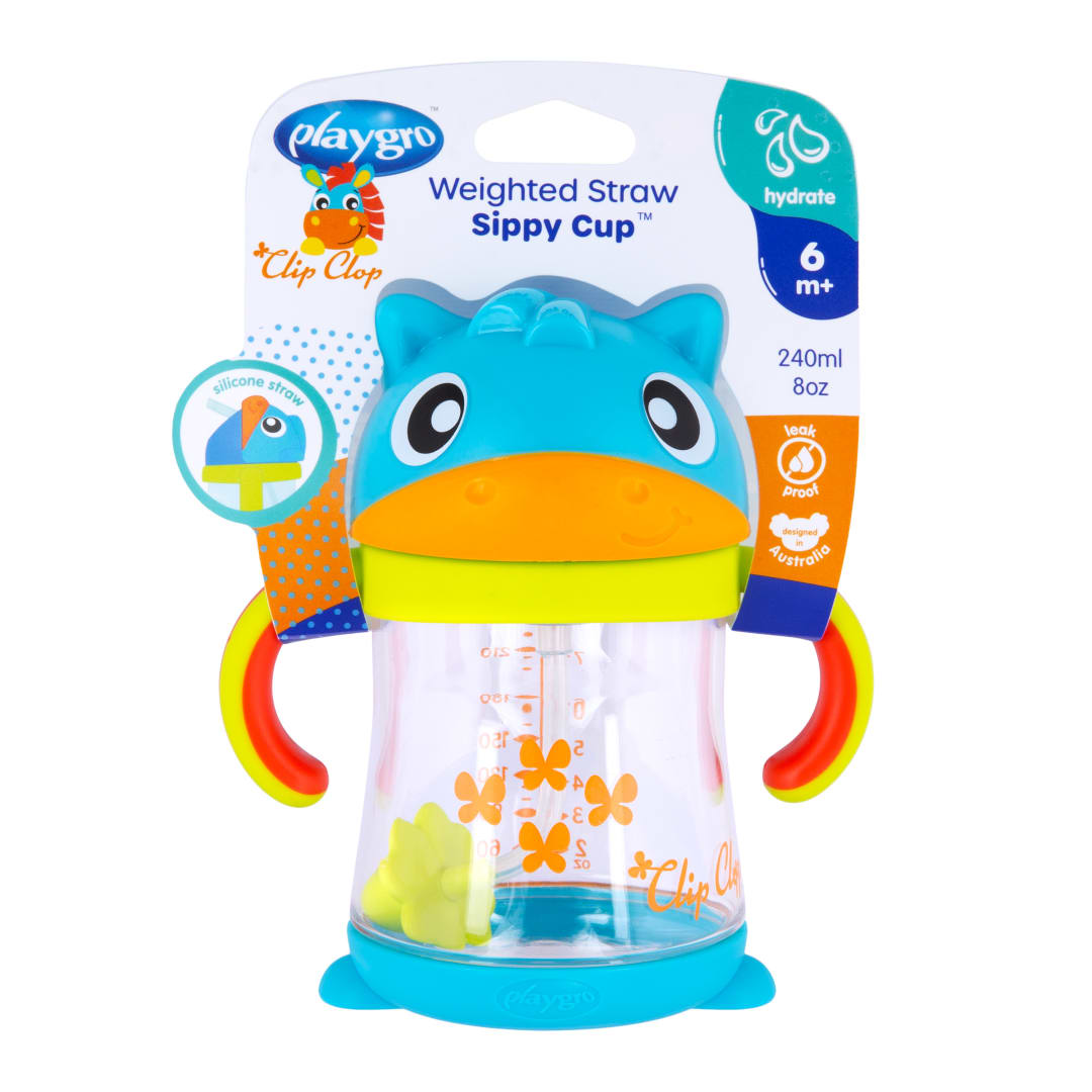 Clip Clop Weighted Straw Sippy Cup 6m+