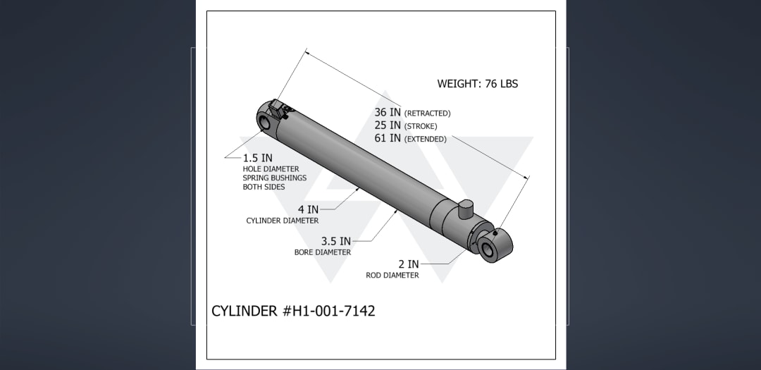 Wastebuilt® Replacement for Heil Can Fork Cylinder with Sensor