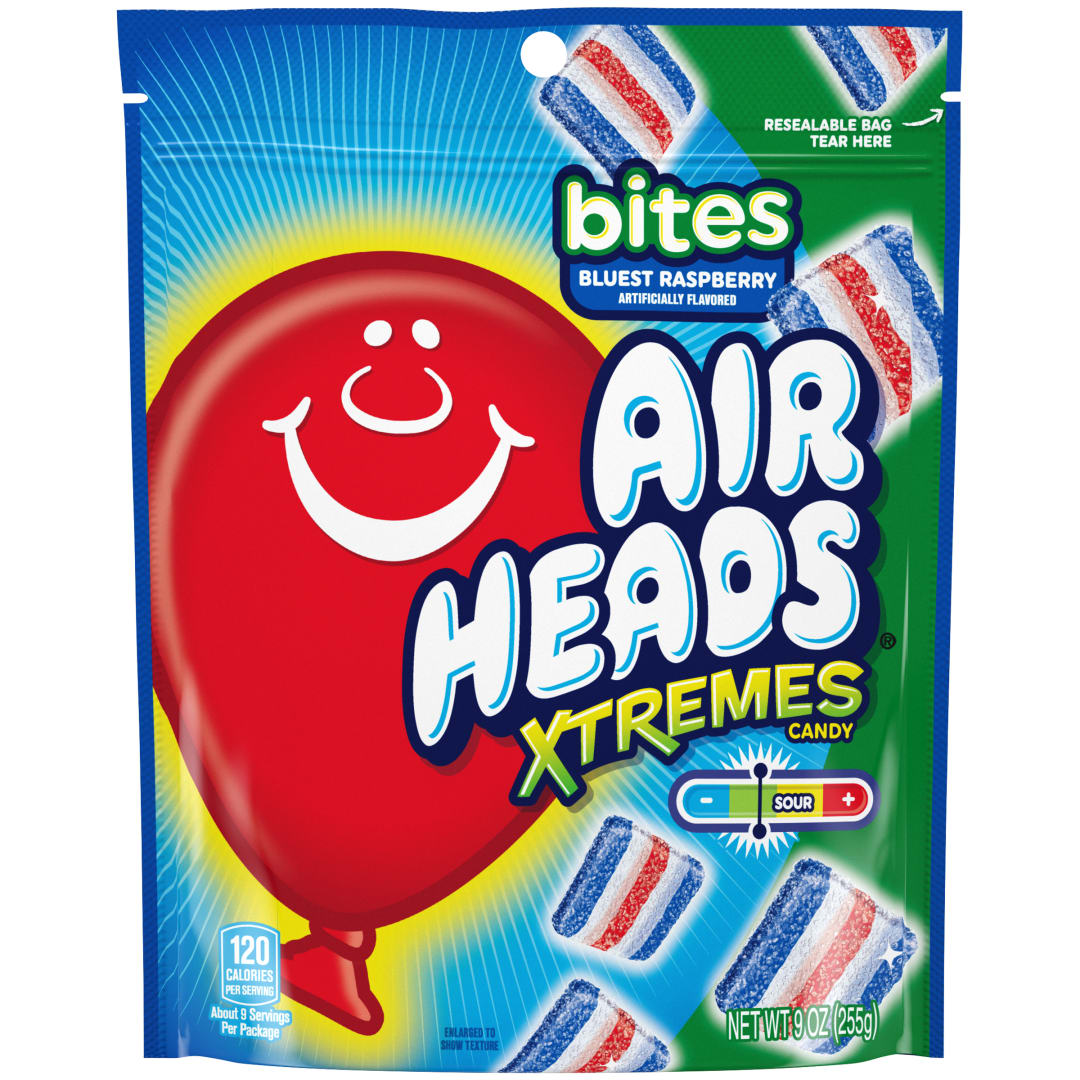 Airheads Xtremes Bites Bluest Raspberry 9 oz Stand Up Bag
