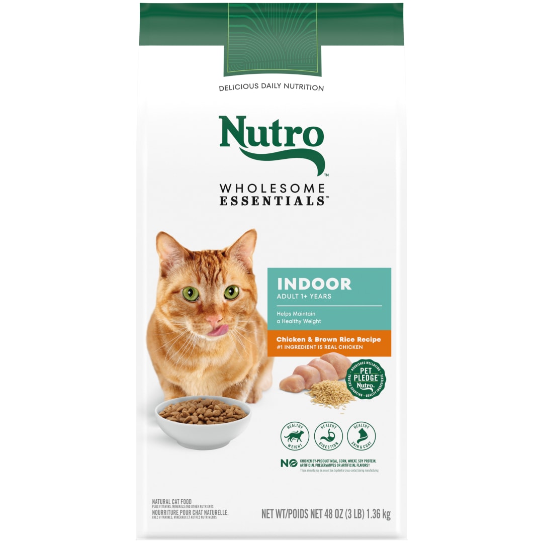 Nutro Wholesome Essentials Indoor Dry Cat Food, Chicken & Brown Rice Recipe, 3 lbs.