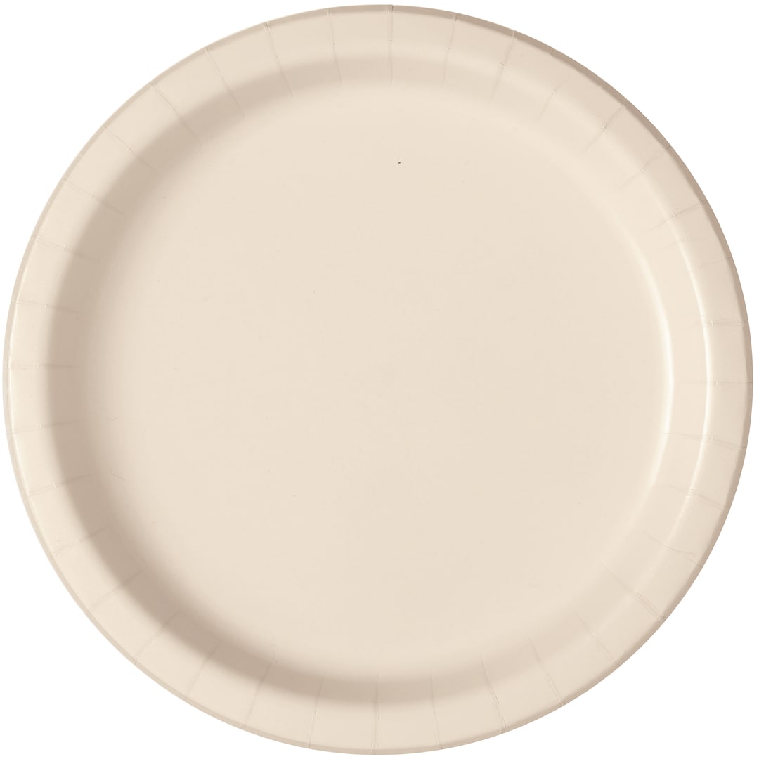 Vanilla Cream Solid Round 10" Dinner Plates, 50ct