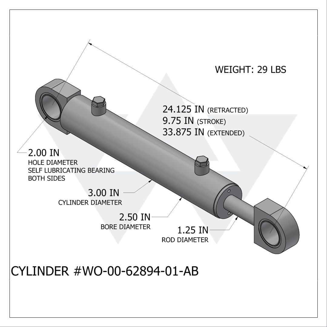 Wastebuilt® Replacement for Curbtender Cylinder, Dump EPC/PLC With G4 Arm
