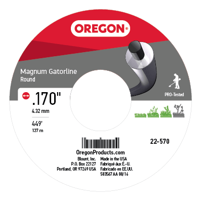 Oregon Magnum Gatorline Round Trimmer Line, .170 inch by 449 Foot