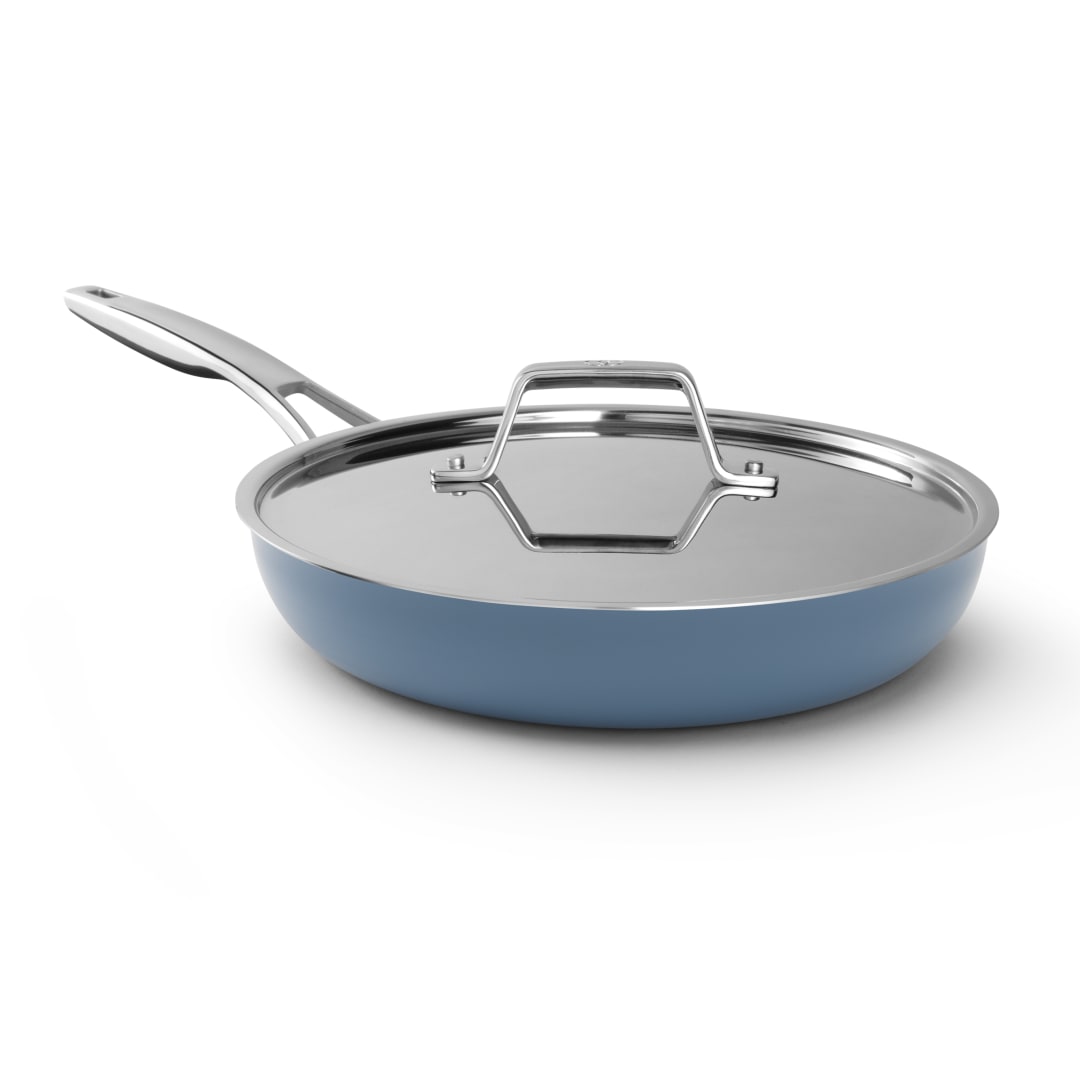 Calphalon Premier Ceramic Nonstick 10 inch Frying Pan, Durable Ceramic Pan for Searing, Sauteing, Long Lasting PFAS-Free Cookware, Dishwasher Safe, Oven Safe, Macaron