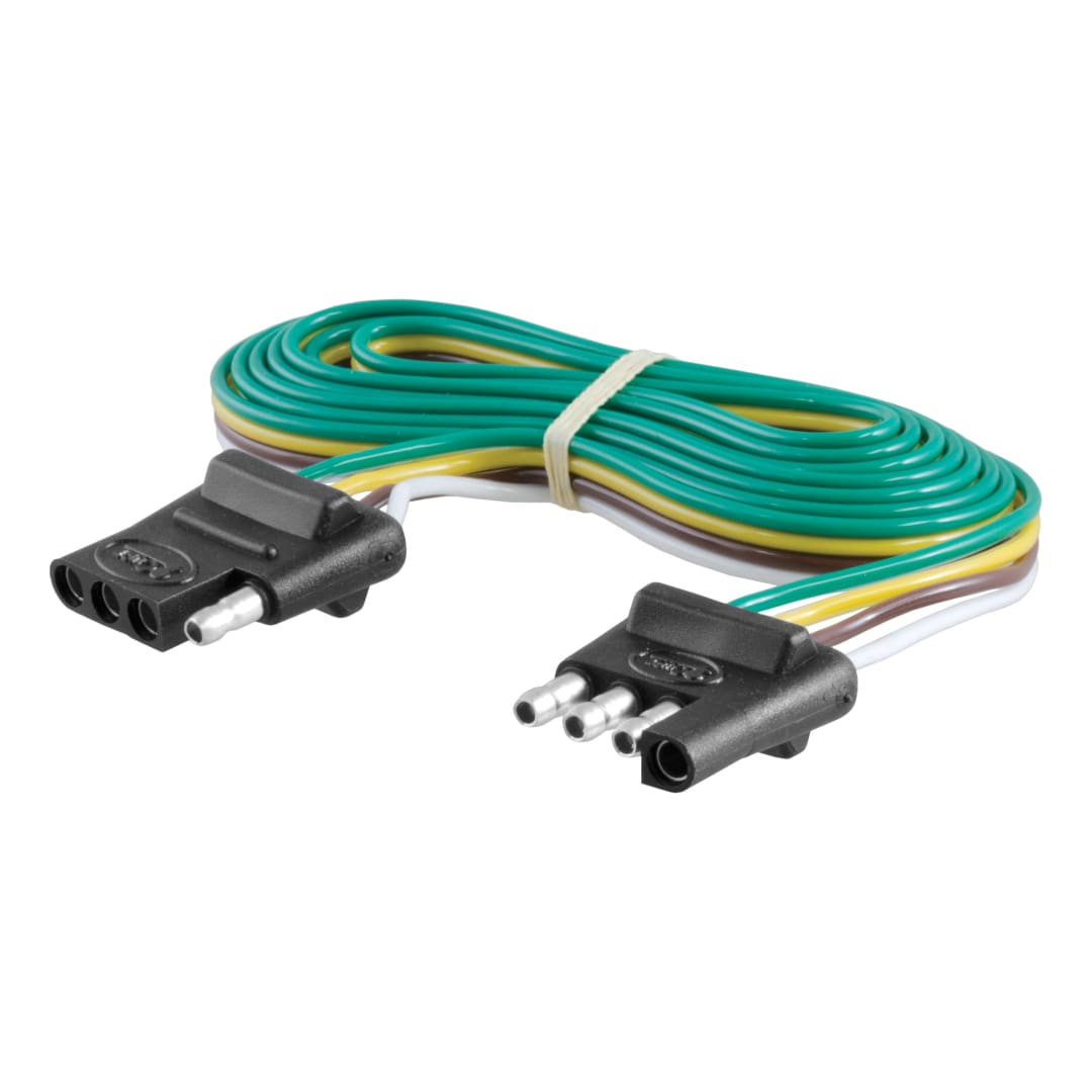CURT 4-Way Flat Connector Plug & Socket with 72" Wires (Packaged) #58051