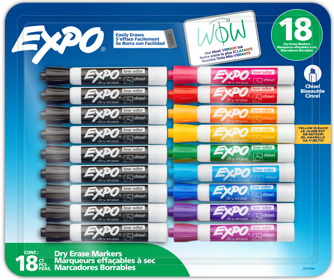 EXPO DE CHISEL 18CT BLK/F-ASST CLUB