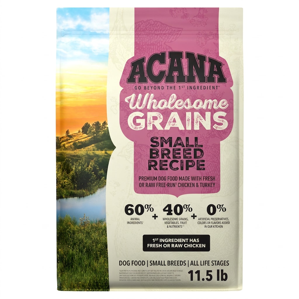 ACANA Wholesome Grains Dry Dog Food Small Breed Recipe Real Chicken Eggs and Turkey