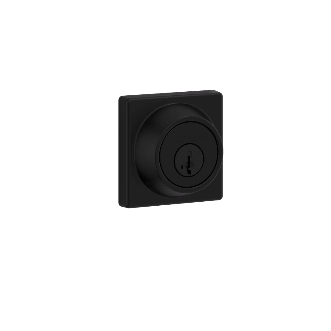 660 Single Cylinder Square Deadbolt in Matte Black featuring SmartKey Security
