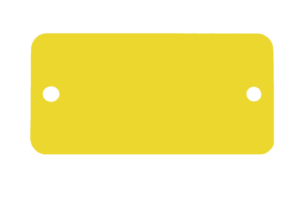 Tag-Rectangle with Rounded Corners 1" x 2" Anodized Aluminum Yellow 5 Pack