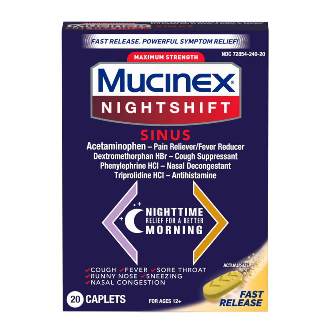 MUCINEX® Nightshift® Sinus Caplets - 24/20 ct.