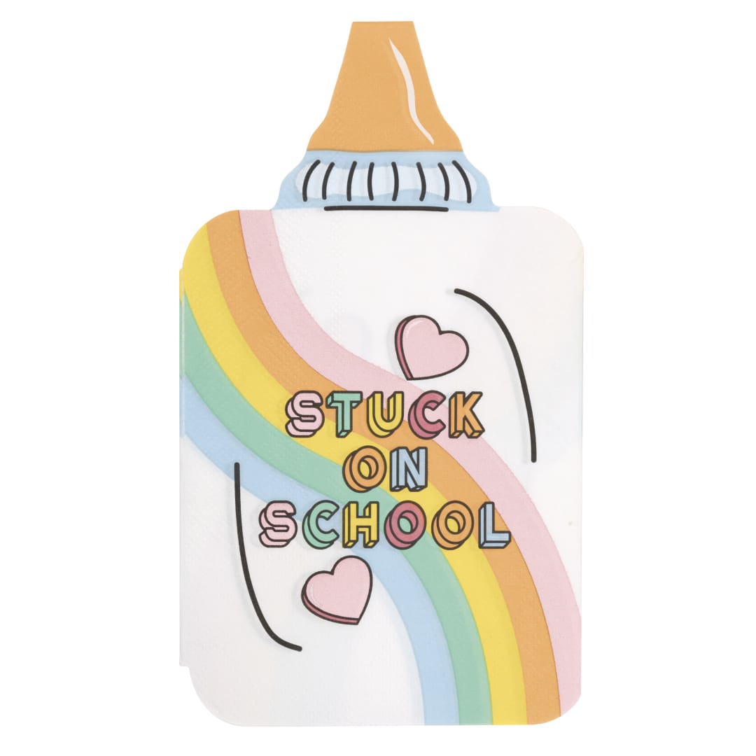 Back to School "Stuck on School" Glue-Bottle-Shaped Guest Towels, 16ct