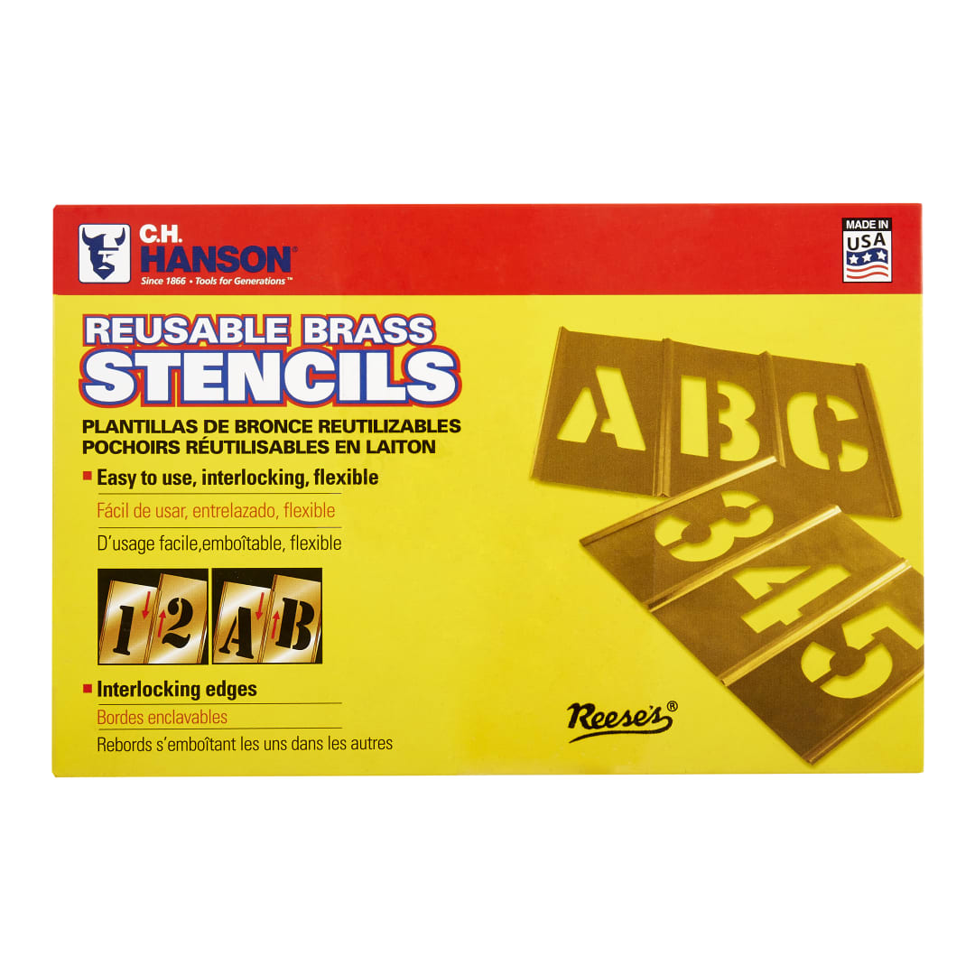 Stencil Set-Numbers 5" Brass 15 Pieces