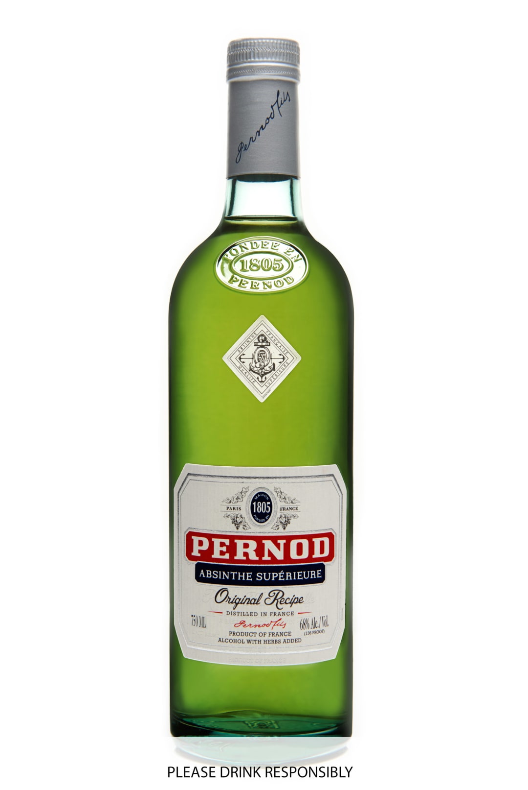 Pernod Absinthe Liqueur, 750 ml Bottle, 136 Proof