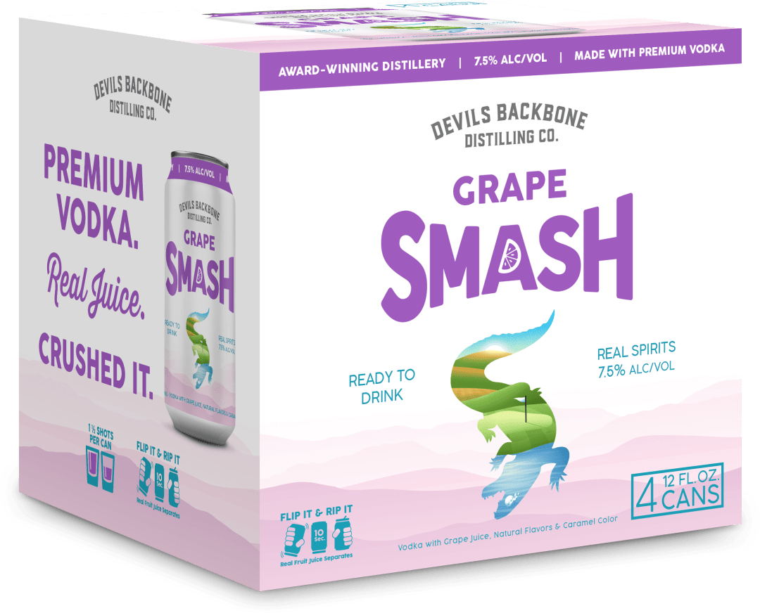 Devils Backbone Distilling Ready-To-Drink Grape Smash, 4 Pack, 12 FL OZ Cans