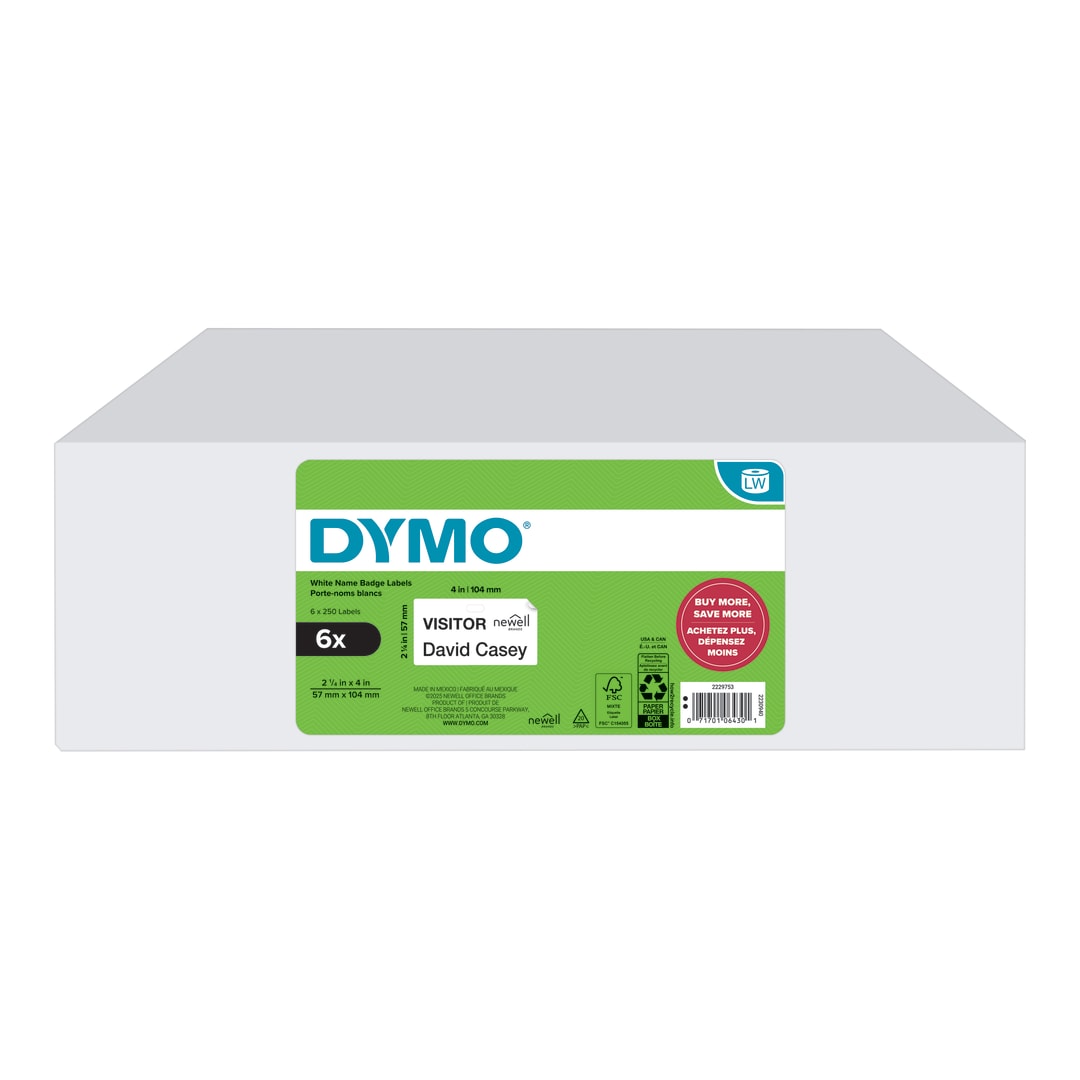 DY LW 2-1/4X4" NB LBL 250CT6PK