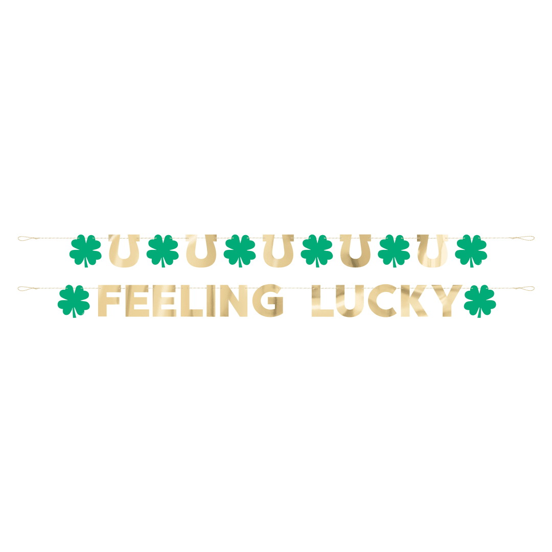 Charming Shamrock "Feeling Lucky" 9 ft Foil Banner Set, 2pc