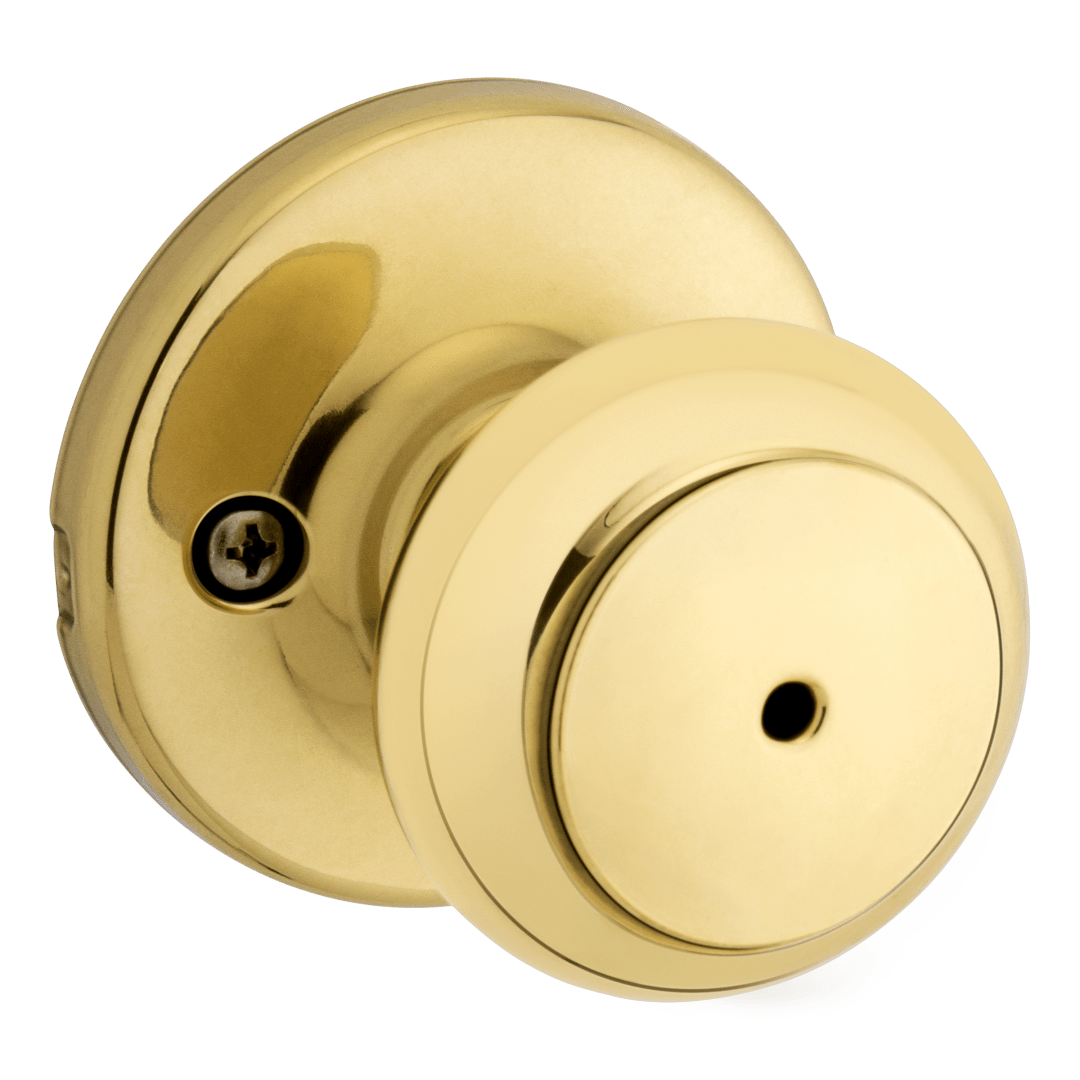 Cove Privacy Door Knob in Polished Brass
