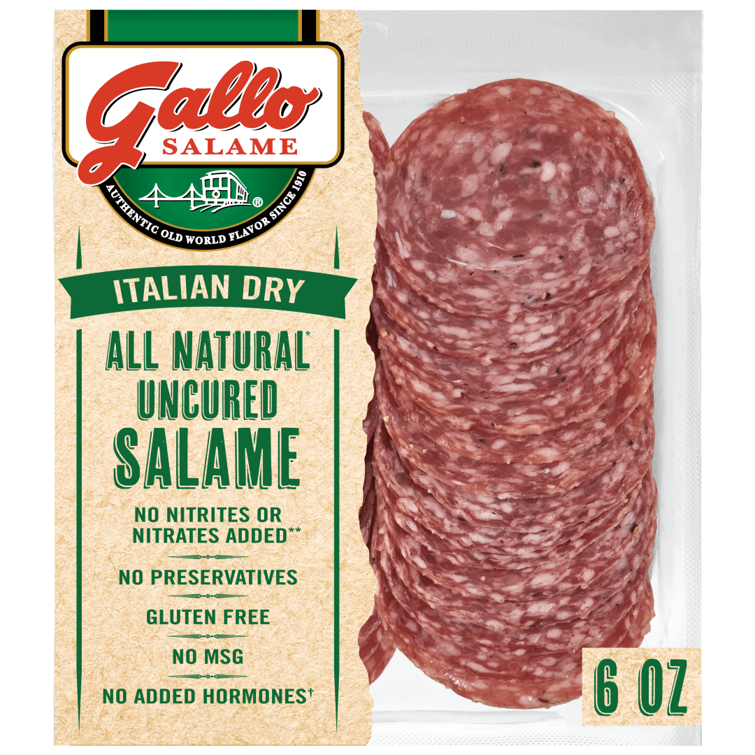 Gallo Salame® Deli Thin Sliced All Natural* Uncured Salami Lunch Meat, 6 oz