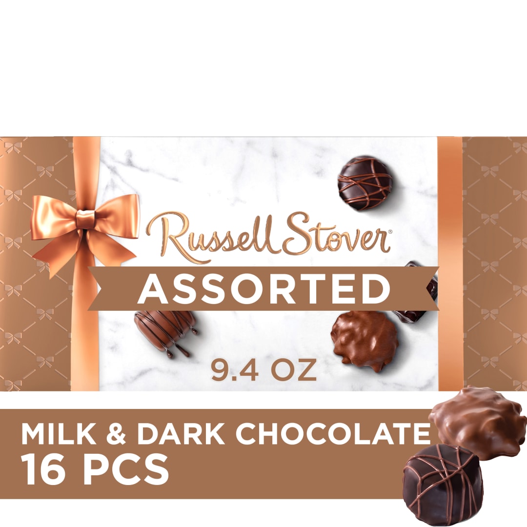 RUSSELL STOVER Assorted Milk & Dark Chocolate Candy Gift Box 9.4 oz.