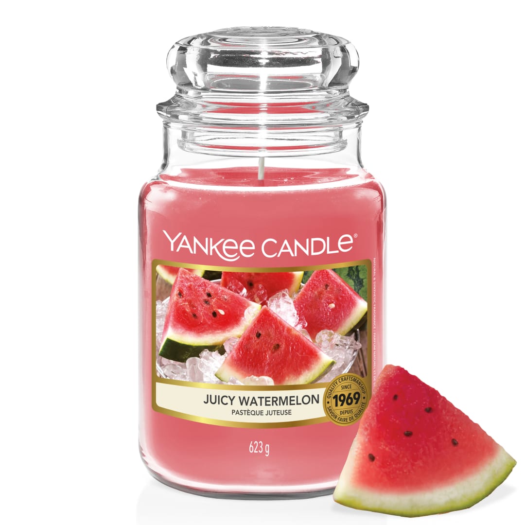 Yankee Candle Vela pefumada | Juicy Watermelon vela en tarro grande | Velas de larga duración: hasta 150 h | Regalos perfectos para mujeres