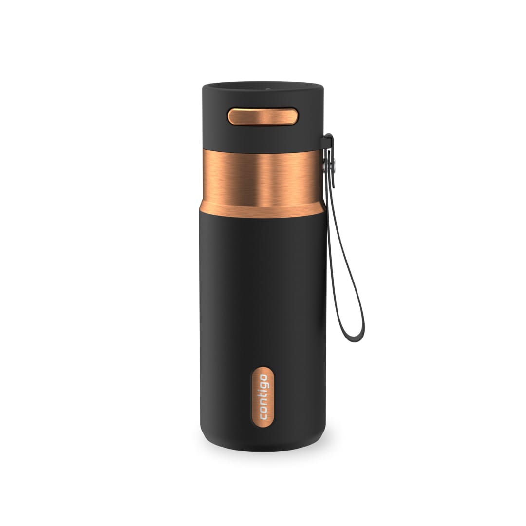Contigo AutoSeal Insulated Stainless Steel Water Bottle with Carrying Strap, 16 oz (473 ml)