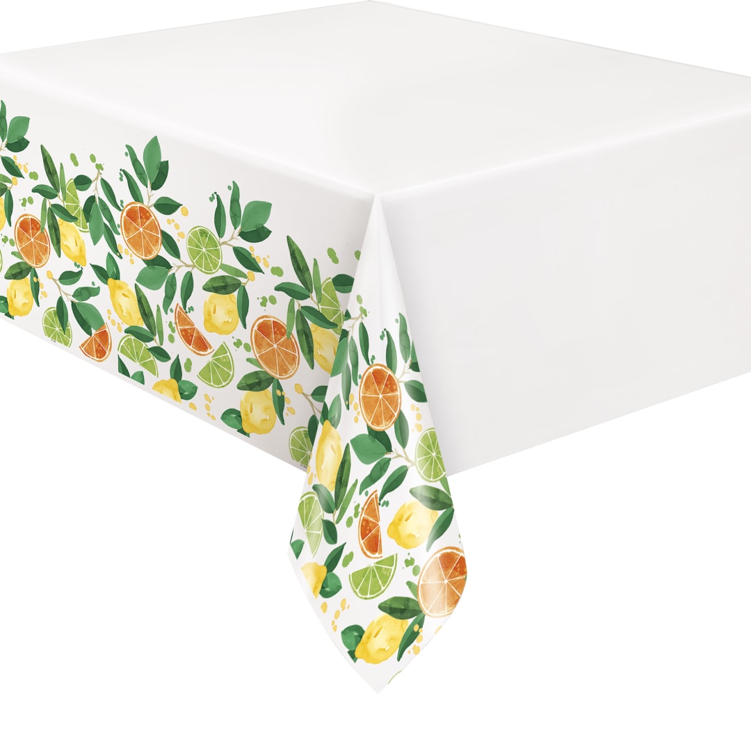 Citrus Fruit Rectangular Plastic Table Cover, 54" x 84"