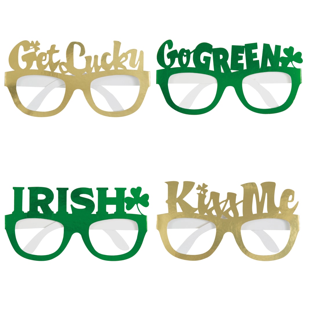 St. Patrick's Day Foil Novelty Glasses, 4ct