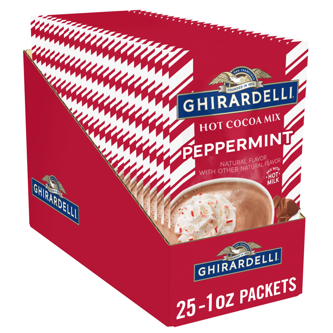 GHIRARDELLI Peppermint Hot Cocoa Mix, 25-1 oz Packets