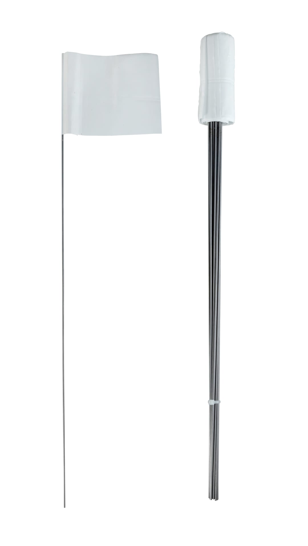 Stake Flags-15" Staff, 2-1/2"x3-1/2" Flag, White 25Pcs