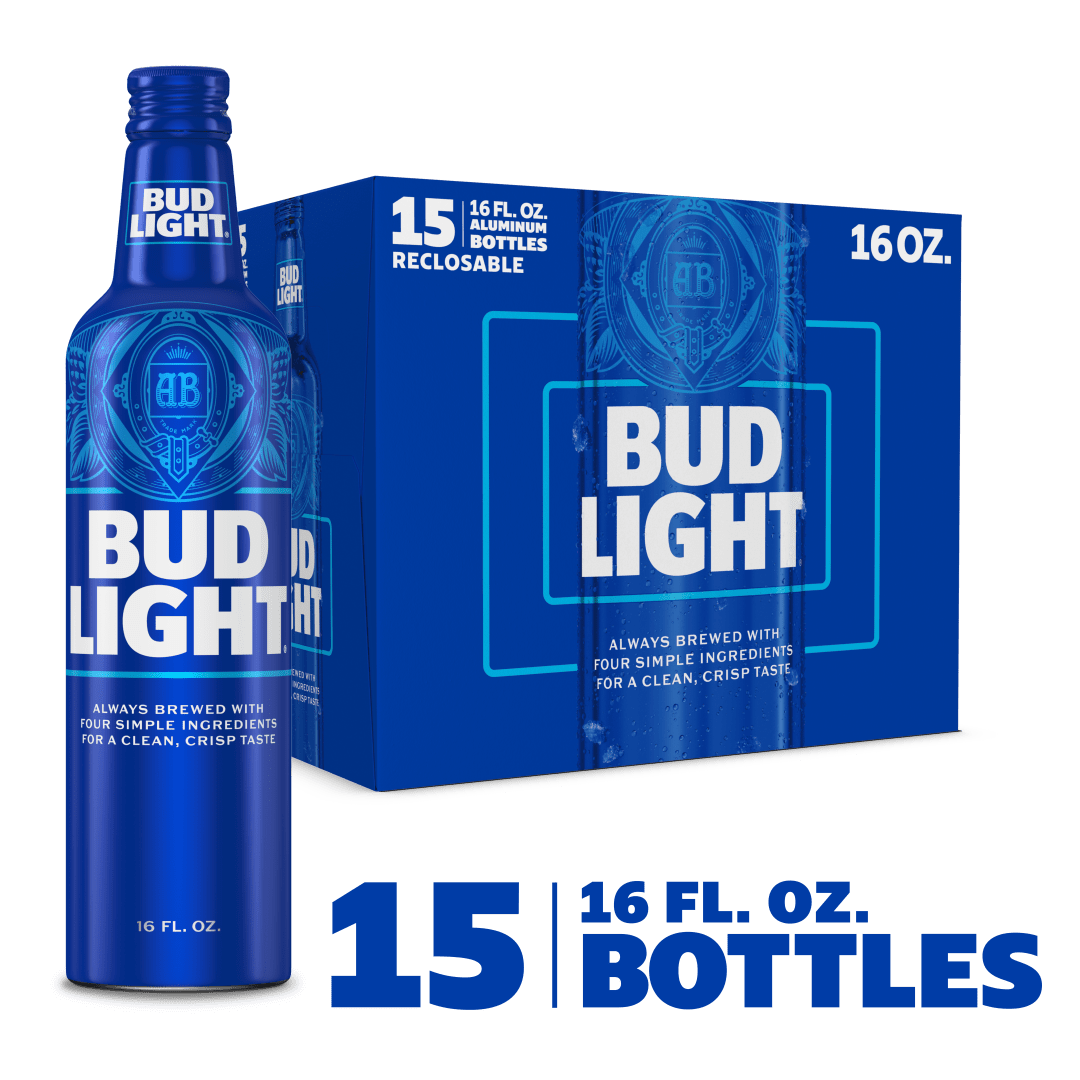 Bud Light 15x16oz Reclosable Aluminum Bottle END Load Folding CARRIER