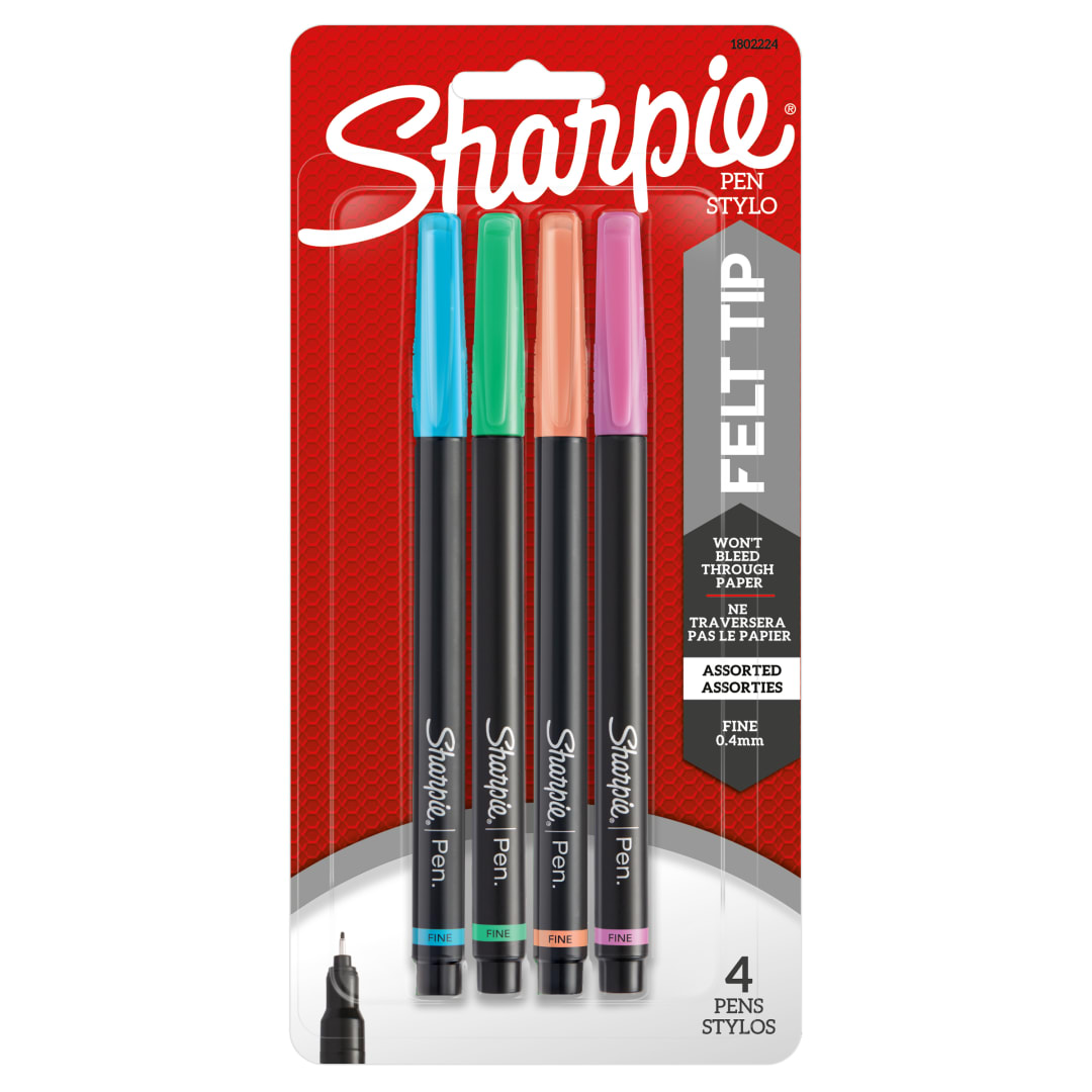 SHARPIE PEN NEW COLORS ASST 4CT
