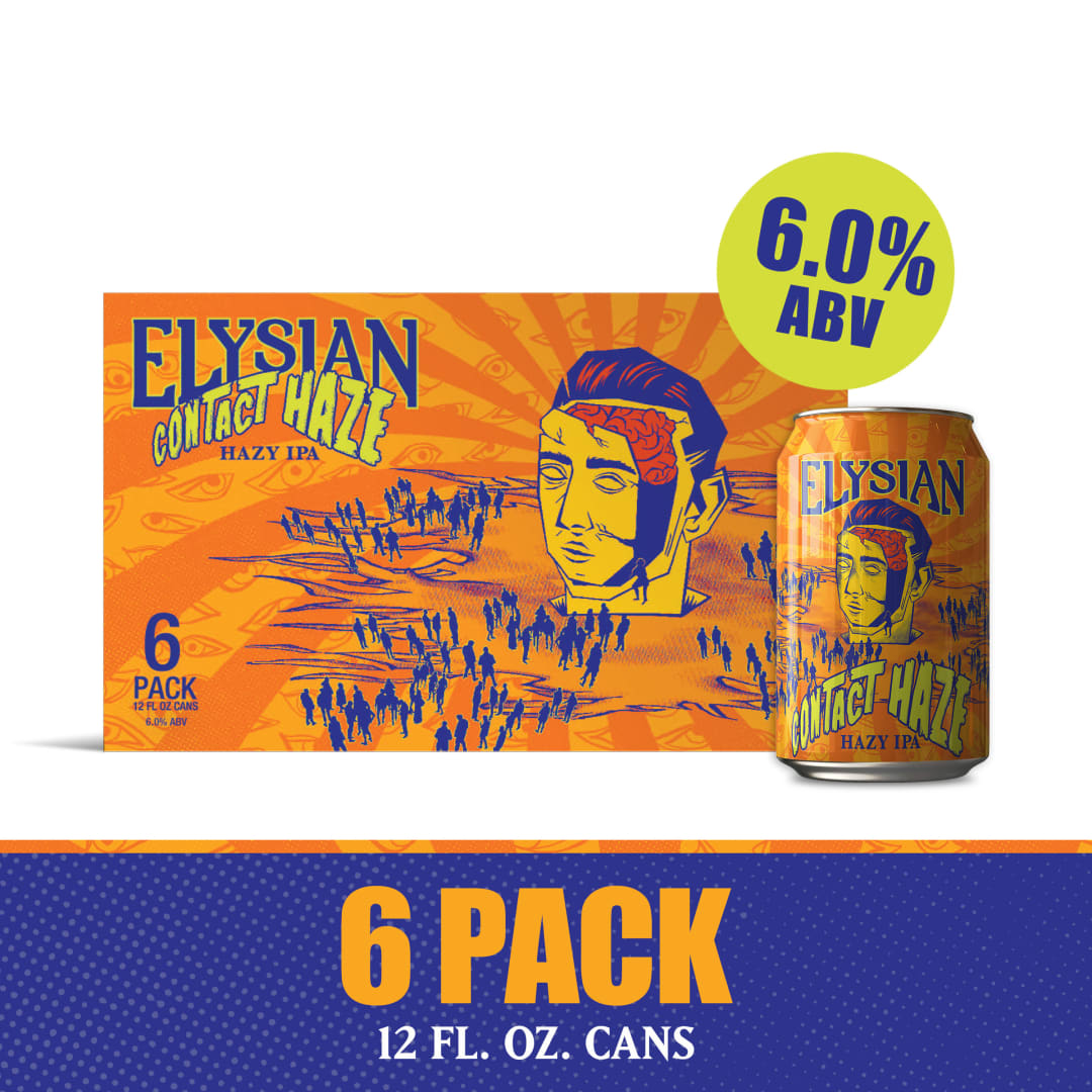 Elysian Contact Haze IPA 12x12 oz Can Pack CARRIER - Craft Direct