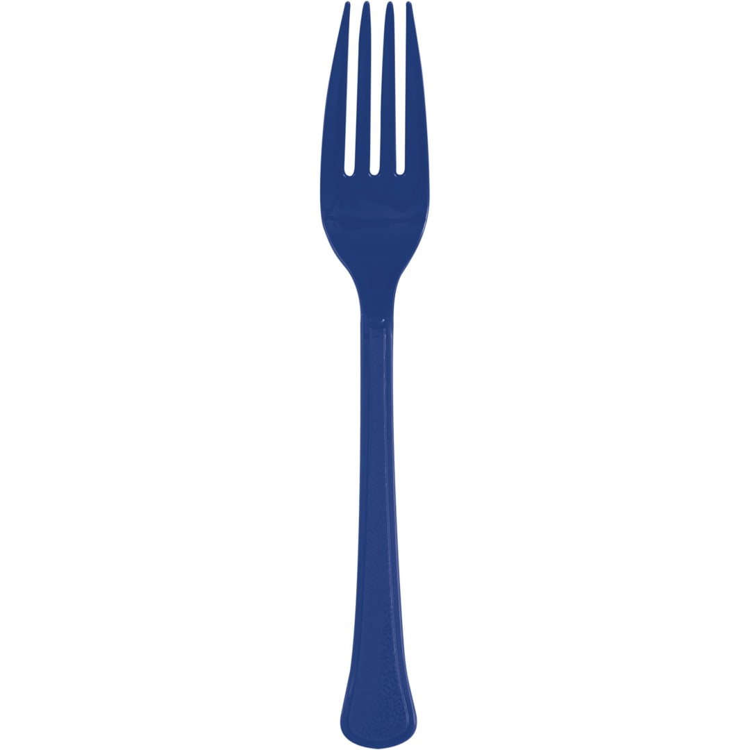 True Navy Solid Premium Plastic Forks, 20ct
