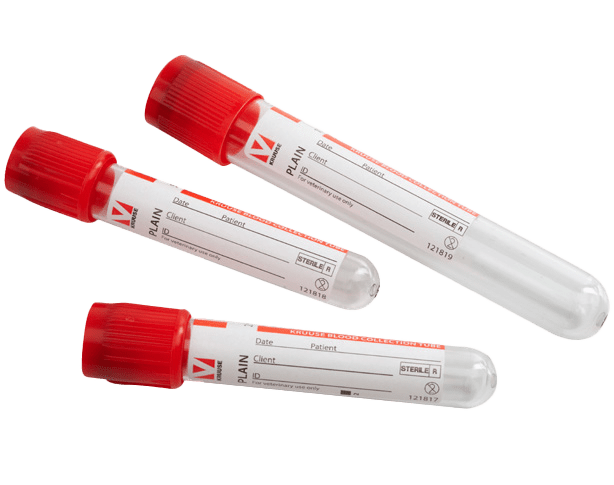 KRUUSE Plain Vacuum Blood Collection Tube, Red, 5mL