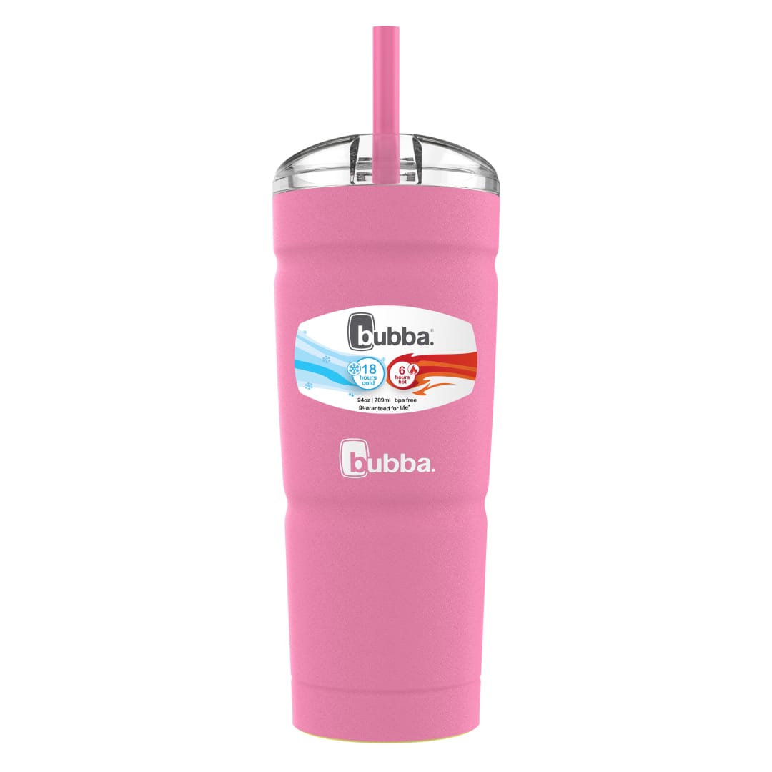 bubba® Envy S Tumbler, 24 oz (709 ml), Botella de Agua de Acero Inoxidable Aislada con Tapa y Pajilla, Azalea