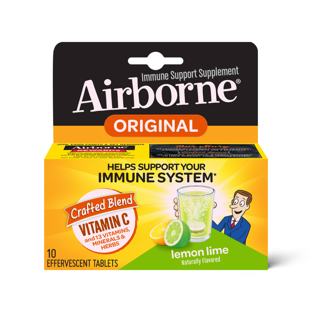 AIRBORNE® Effervescent Tablets - Lemon Lime 72/10 ct. (Tube)