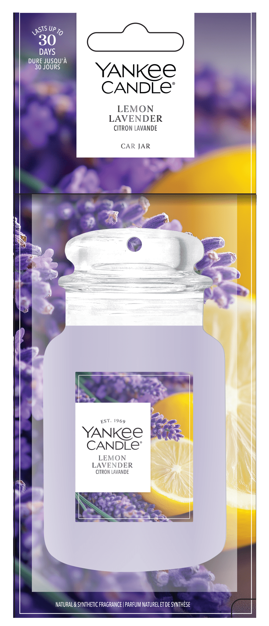 Yankee Candle | Car Jar | Limón Lavanda | Para coches y espacios pequeños en casa | Hasta 30 días
