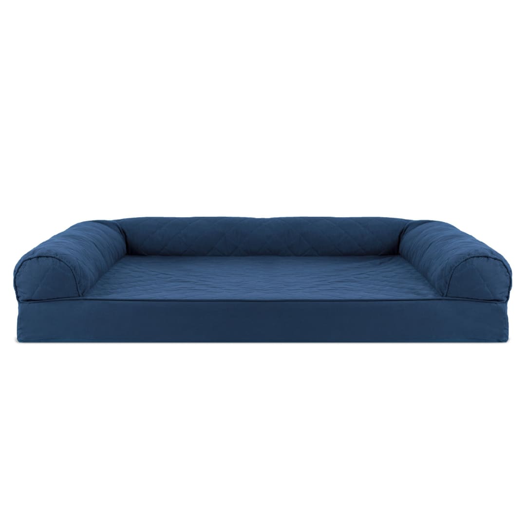 FurHaven Quilted Full Support Mattress Sofa Pet Bed, Navy, Jumbo