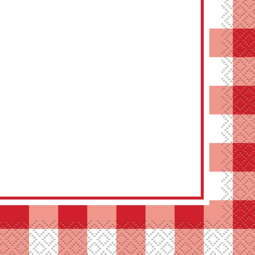 Premier Stylz® Red Gingham Beverage Napkins, 24ct