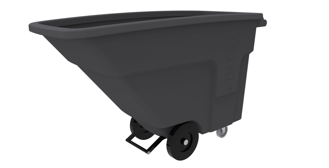 1 Cubic Yard 825 lbs. Capacity Utility Duty Nestable Tilt Truck - Industrial Gray