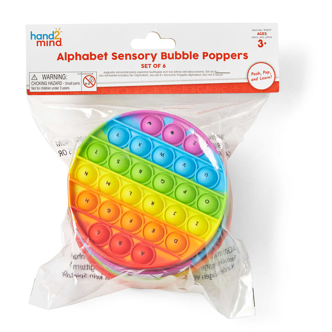 Alphabet Sensory Bubble Poppers, Set of 6