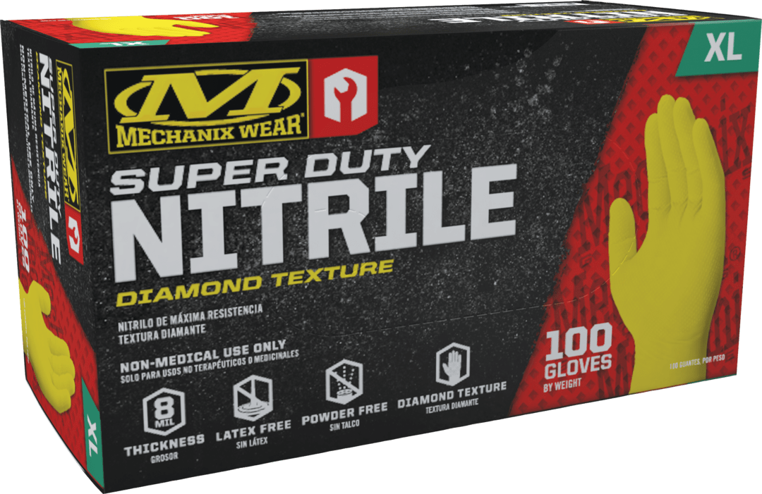 8 Mil Super Duty Nitrile Gloves (Pack of 100)