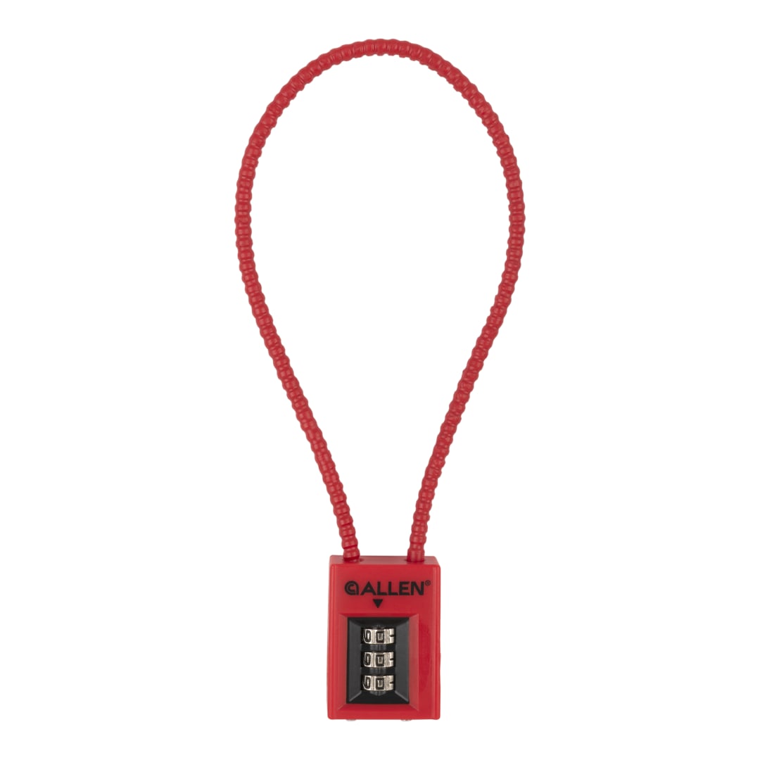 Allen Company Combination Cable Gun Lock, 15-Inch, Red