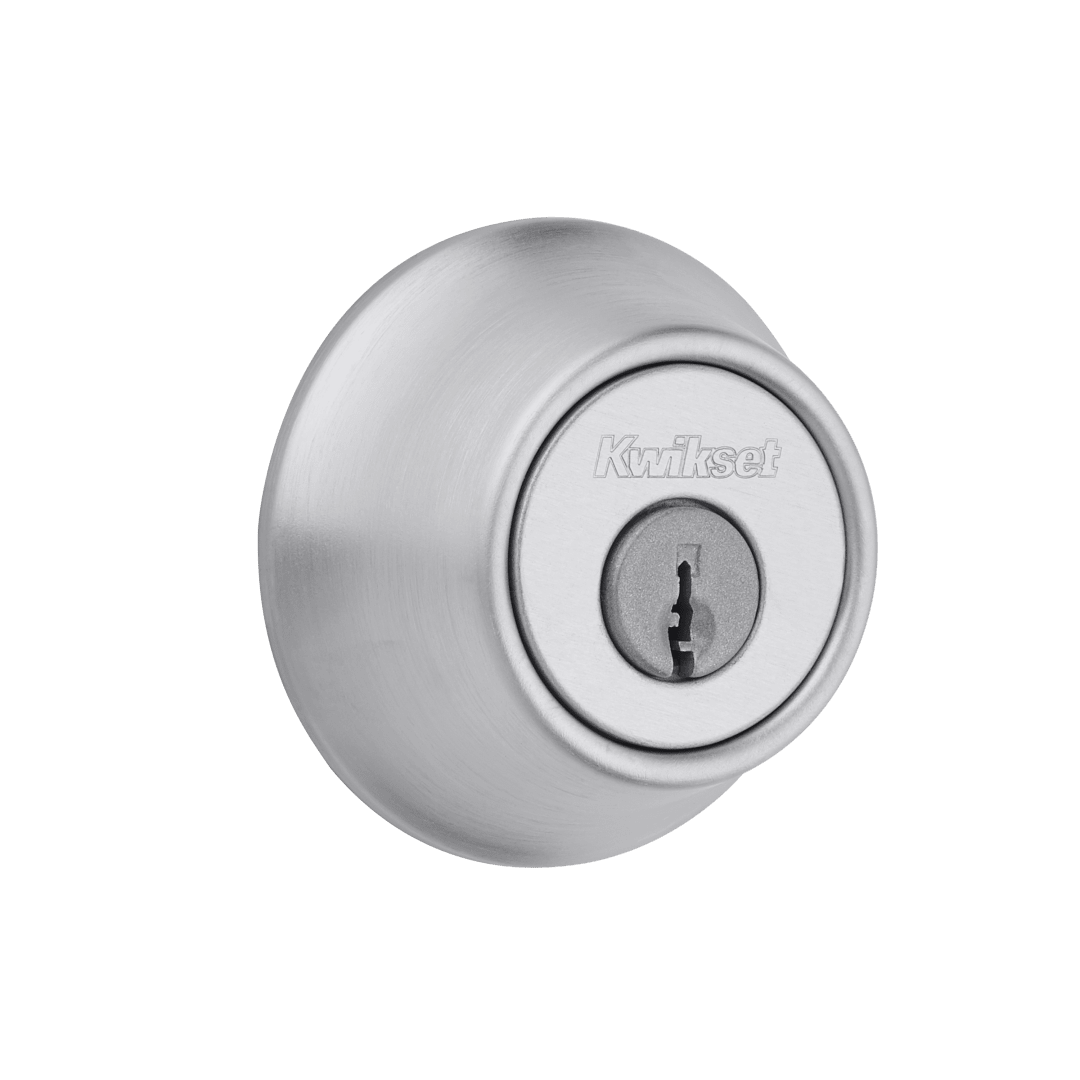 660 Round Single Cylinder Deadbolt in Satin Chrome